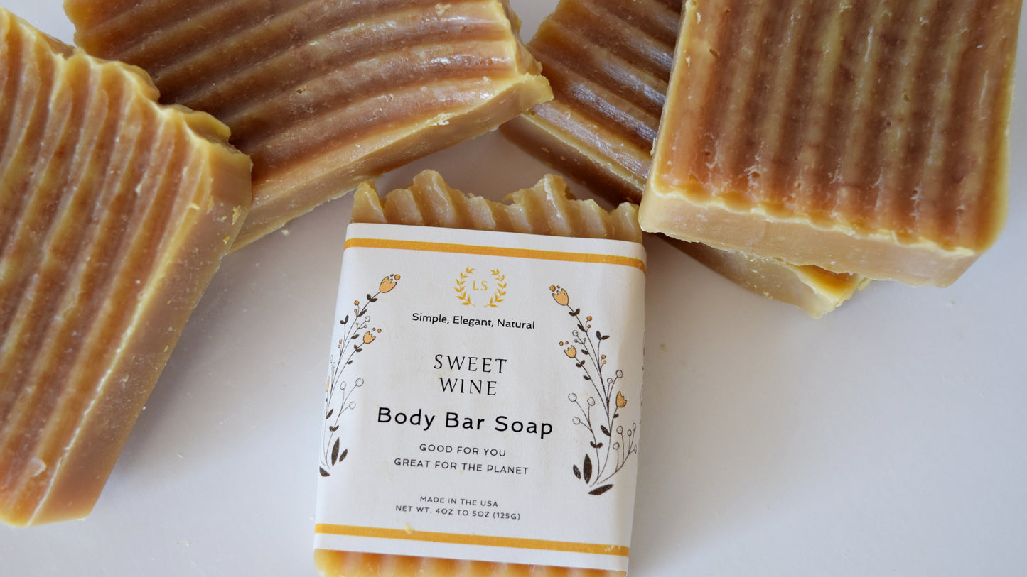 Champagne & Sweet Wine Soap Body Bars - Fun Duo, Rustic & Handcrafted