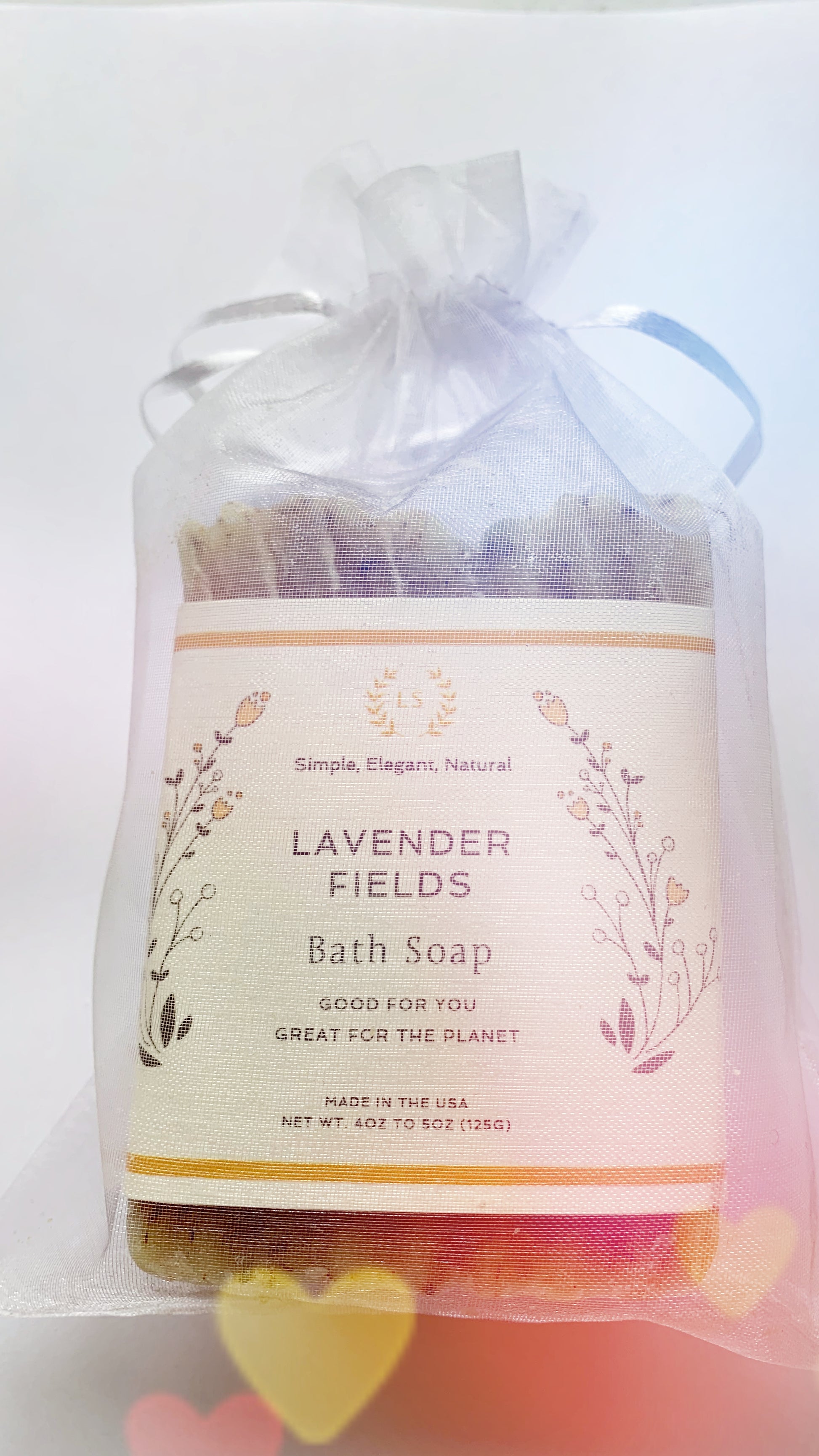 Natural soap gift set lavender with flowers