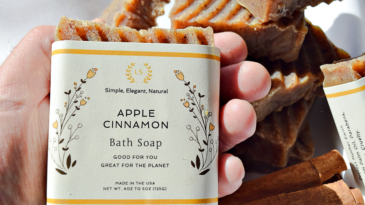 Apple Cinnamon Soap Body Bar - With Fresh Local Apple Pomace