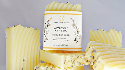 Lavender Soap Body Bar - Classic & Exfoliating with Lavender Flowers