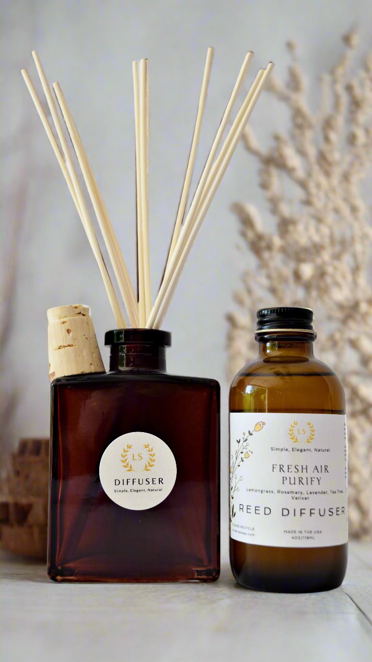 Sustainable Rattan Reed Diffuser with Pure Essential Oils – LusitaniaSoaps