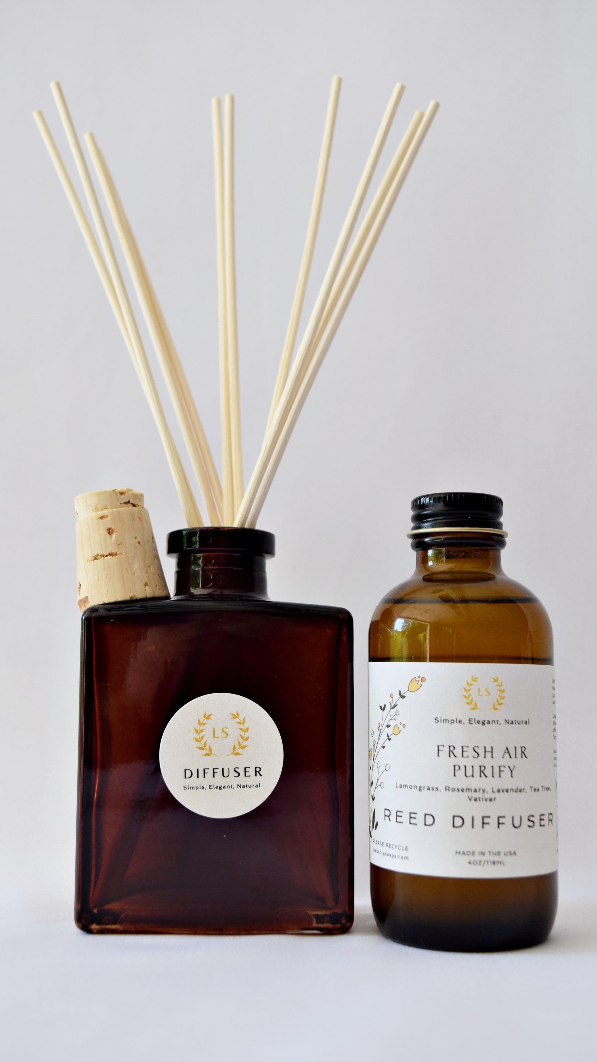 Sustainable Rattan Reed Diffuser with Pure Essential Oils – LusitaniaSoaps
