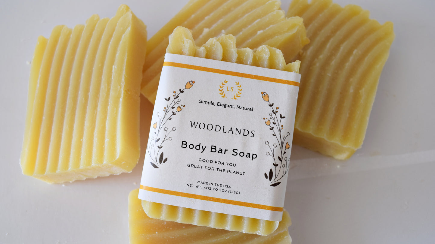 Woodlands Soap Body Bar - Shea Butter & Patchouli - Rustic & Handcrafted
