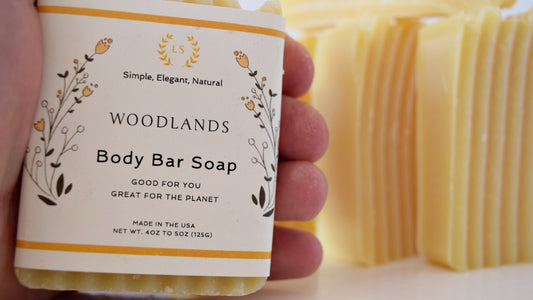 Woodlands Soap Body Bar - Shea Butter & Patchouli - Rustic & Handcrafted