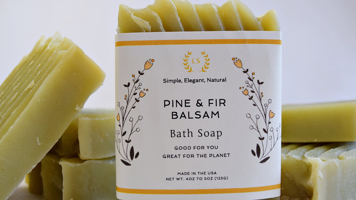 Soap Pine & Fir Body Bar - With Pure Essential Oils and Shea Butter