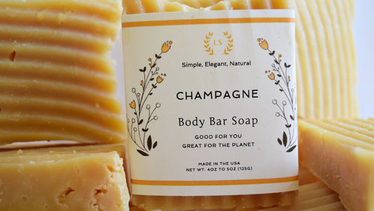 Champagne & Sweet Wine Soap Body Bar - Fun Soap Gift, Rustic & Handcrafted